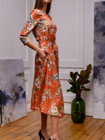 Платье миди LadyLike модель ll99416986-pomaranchevij Фото