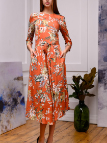 Платье миди LadyLike модель ll99416986-pomaranchevij Фото