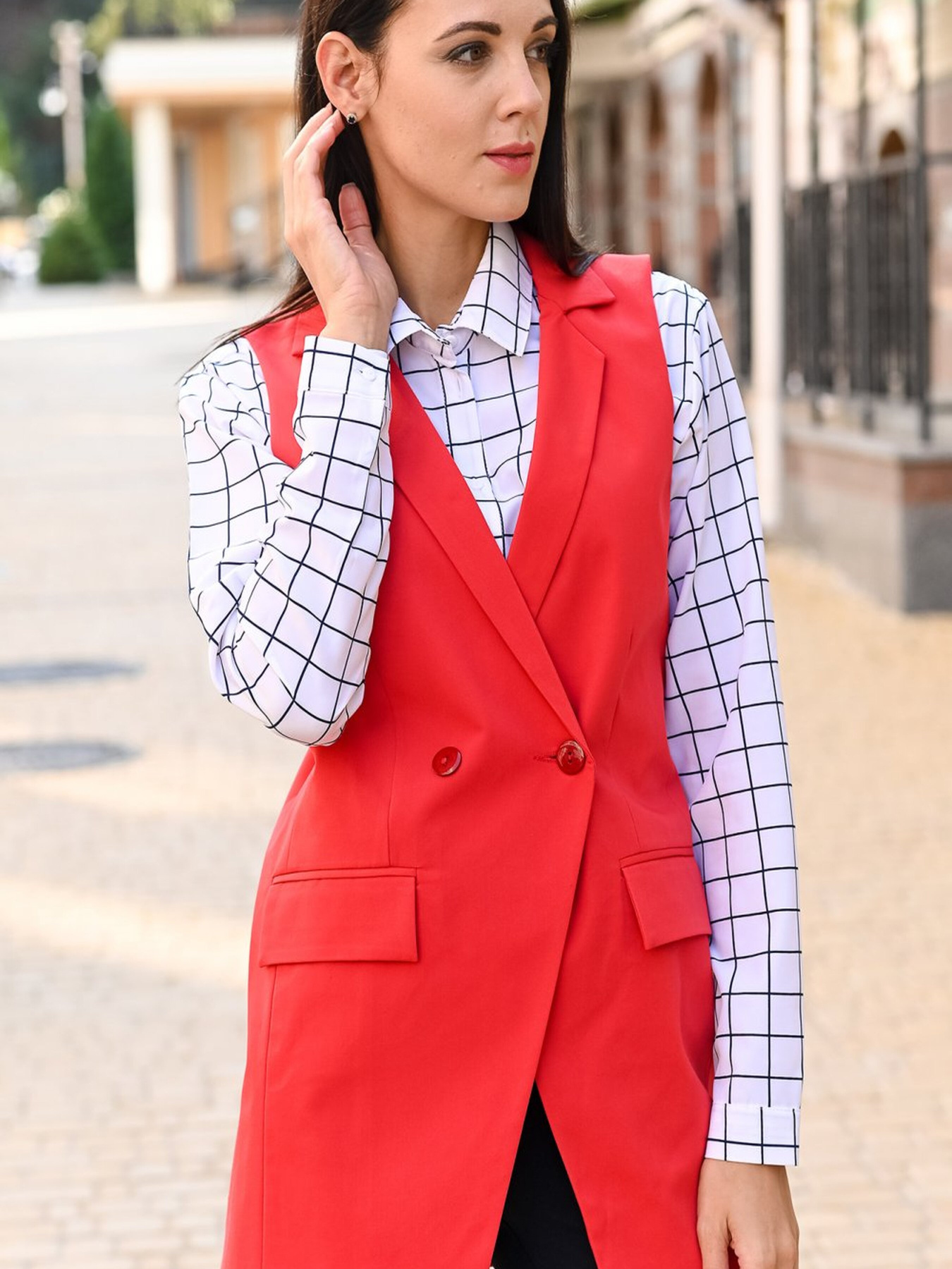 Жилет класичний LadyLike модель ll184120010-chervonij Фото