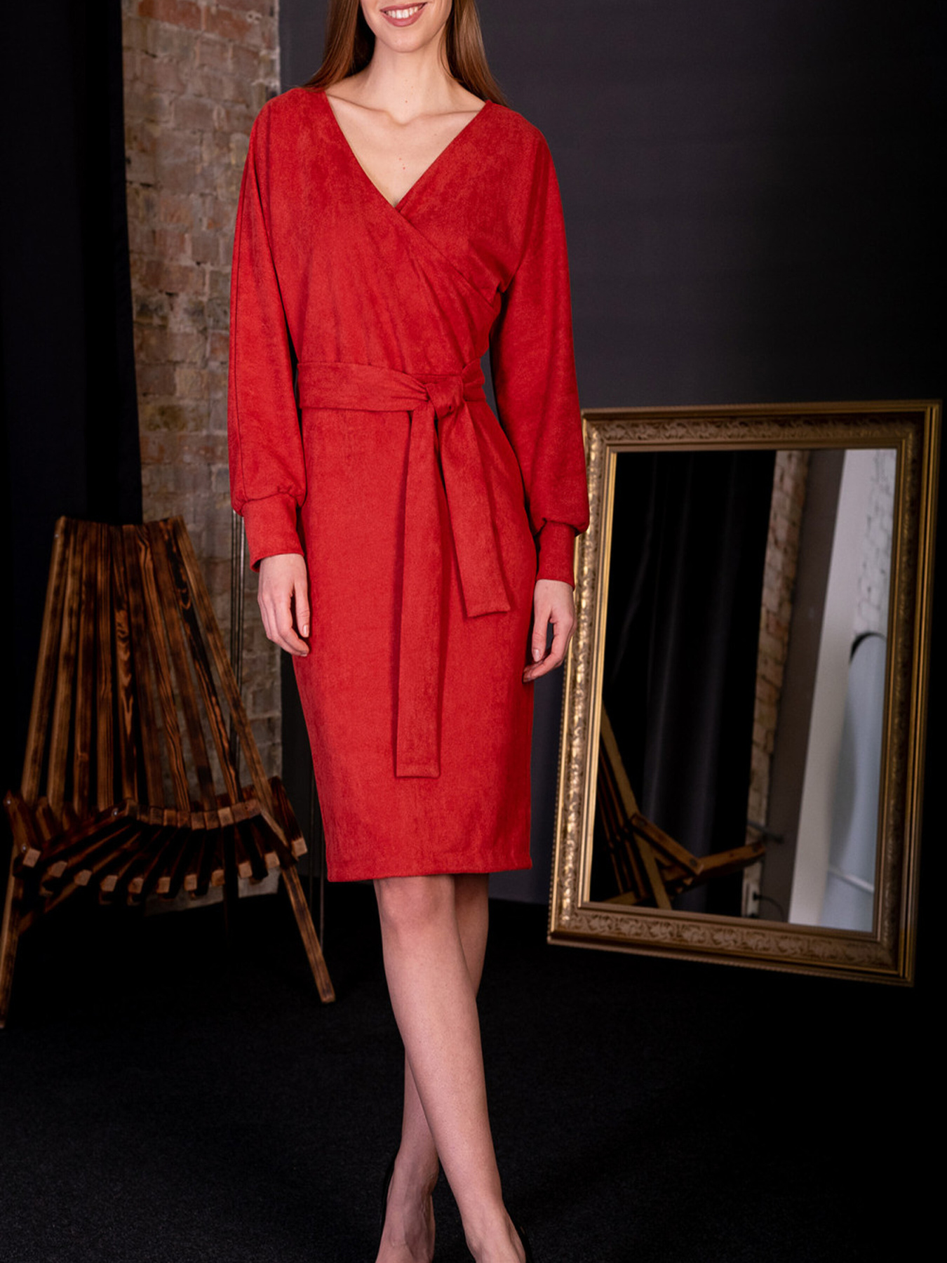 Платье миди LadyLike модель ll170170011-chervonij Фото