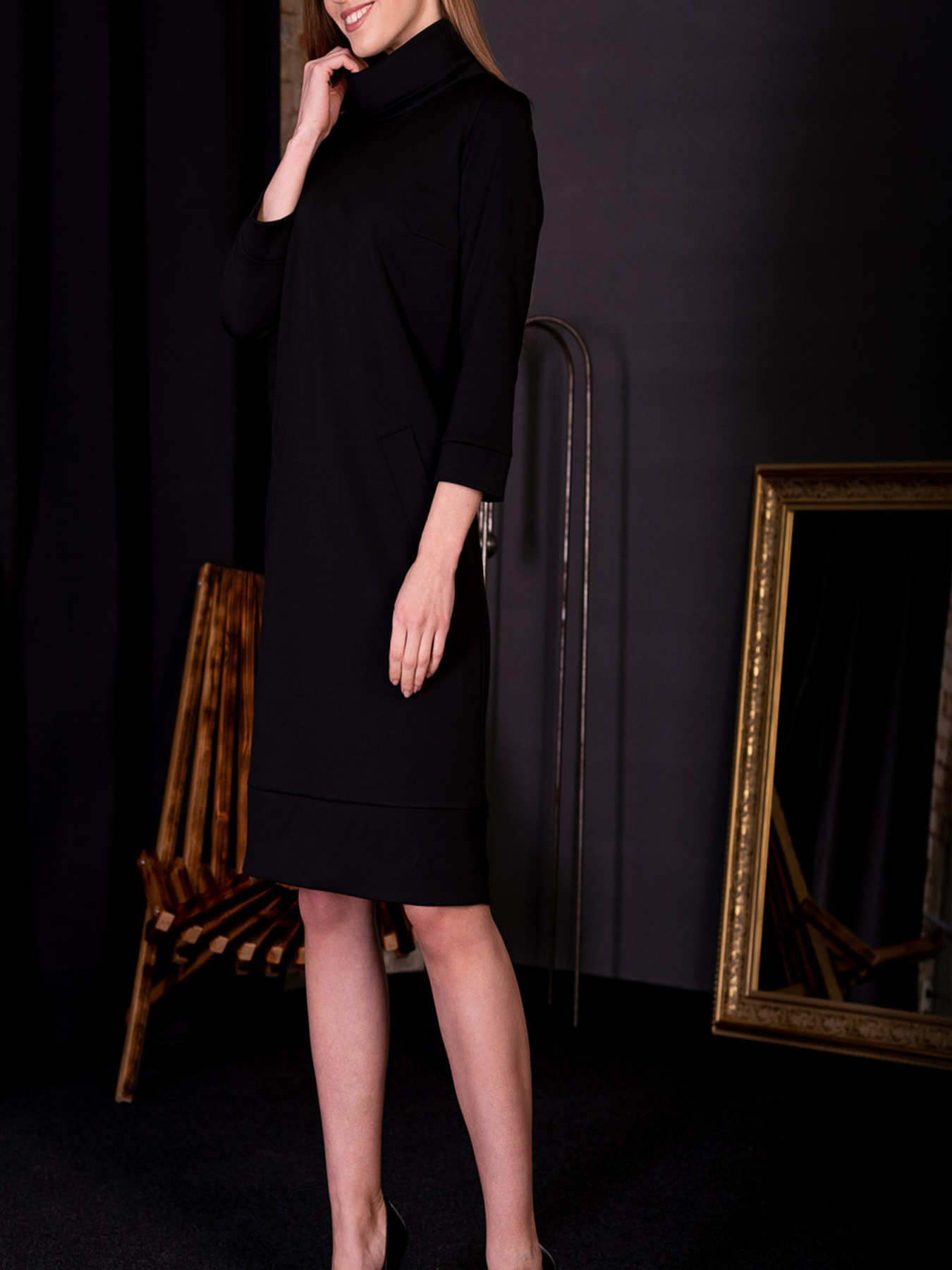 Платье миди LadyLike модель ll111470090-chornij Фото