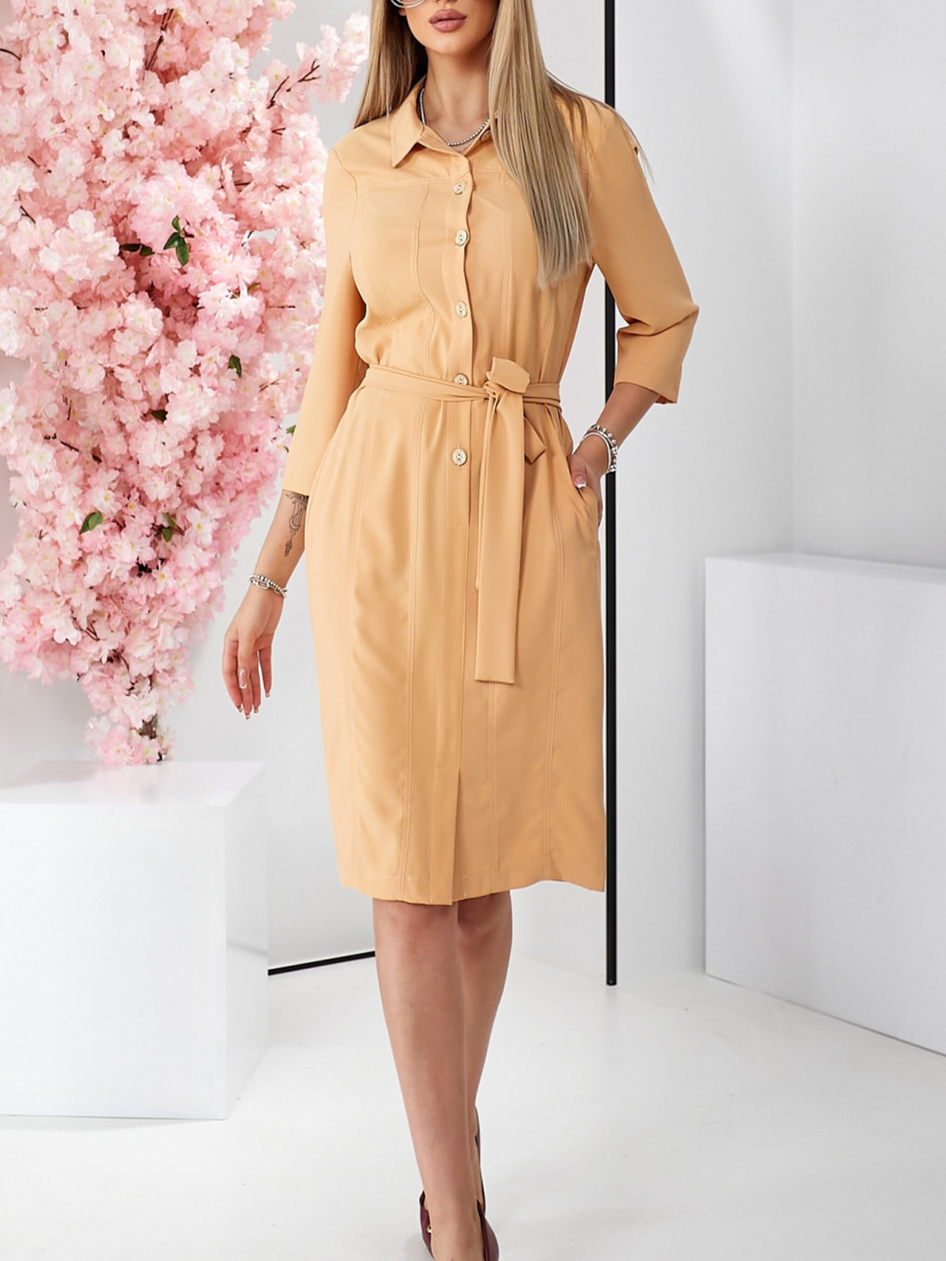 Сукня міді LadyLike модель ll192220089-bezhevij Фото