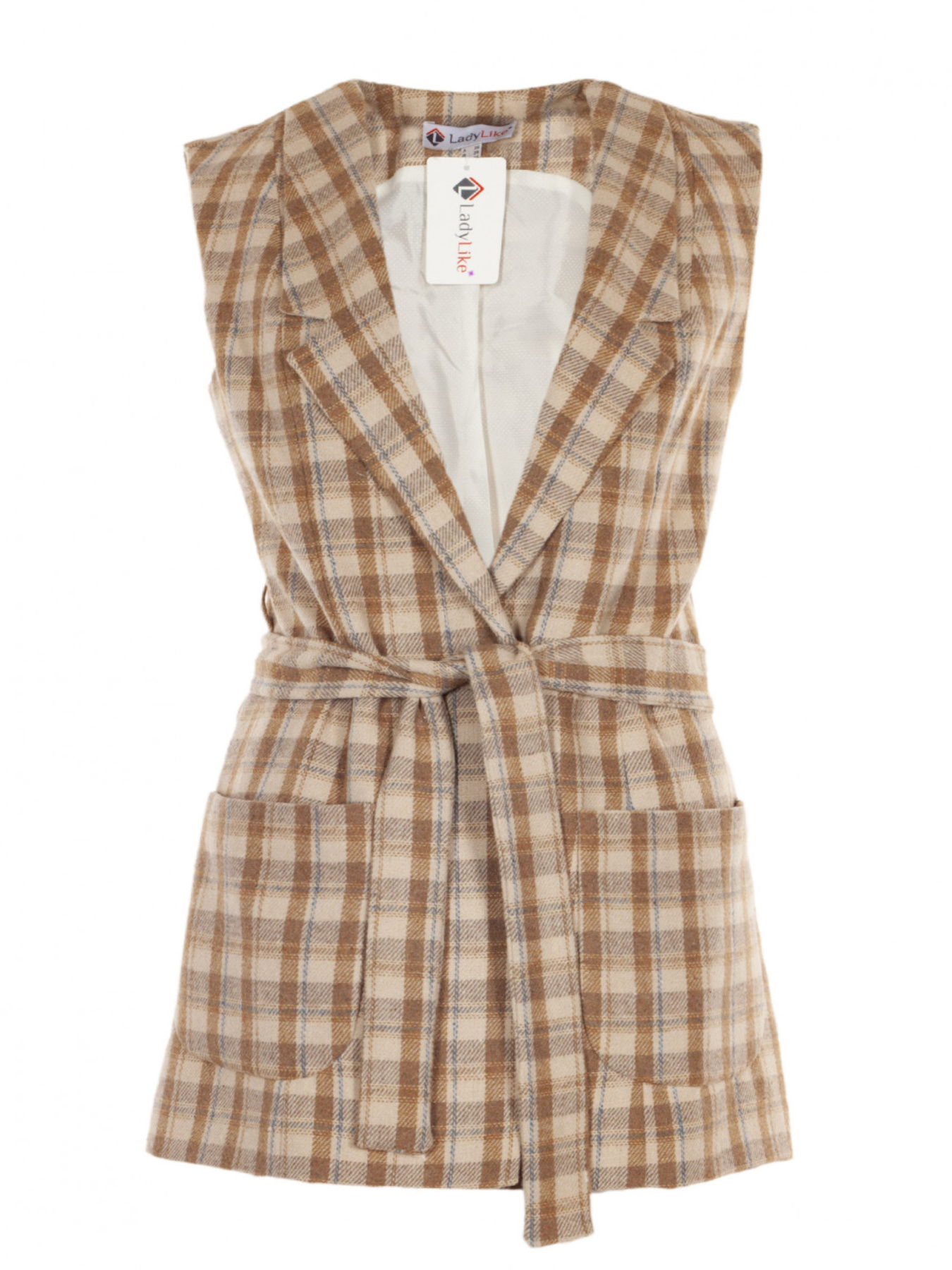 Классический жилет LadyLike модель ll149463385-bezhevij Фото