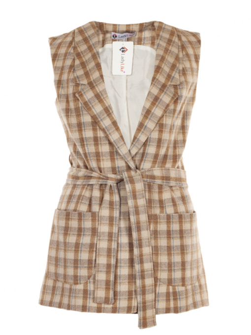 Классический жилет LadyLike модель ll149463385-bezhevij Фото