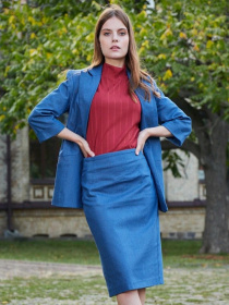 Юбка миди LadyLike модель ll31880069-blakitnij Фото