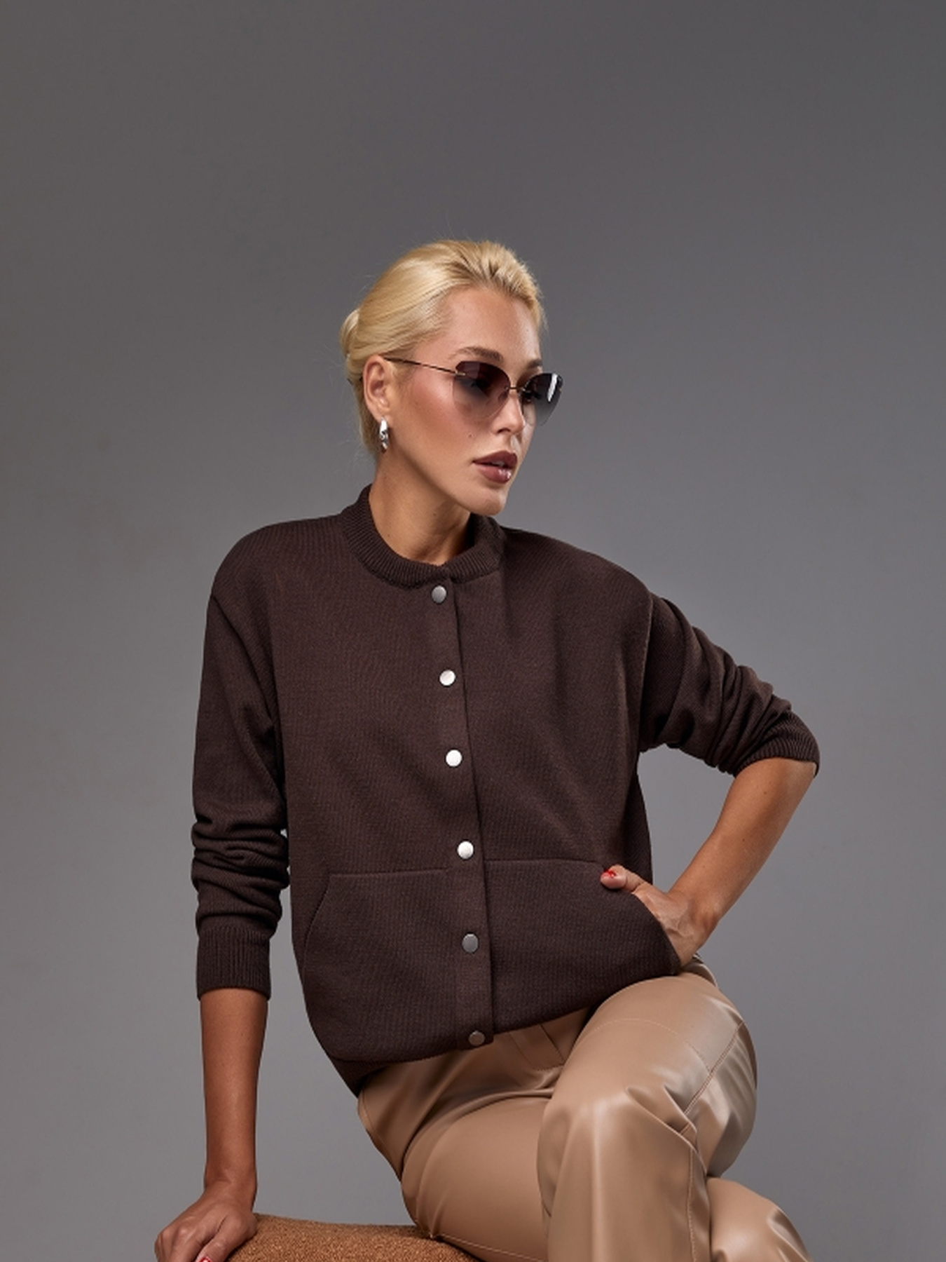 Кардиган TrikoBakh модель 2789-chornij-shokolad Фото