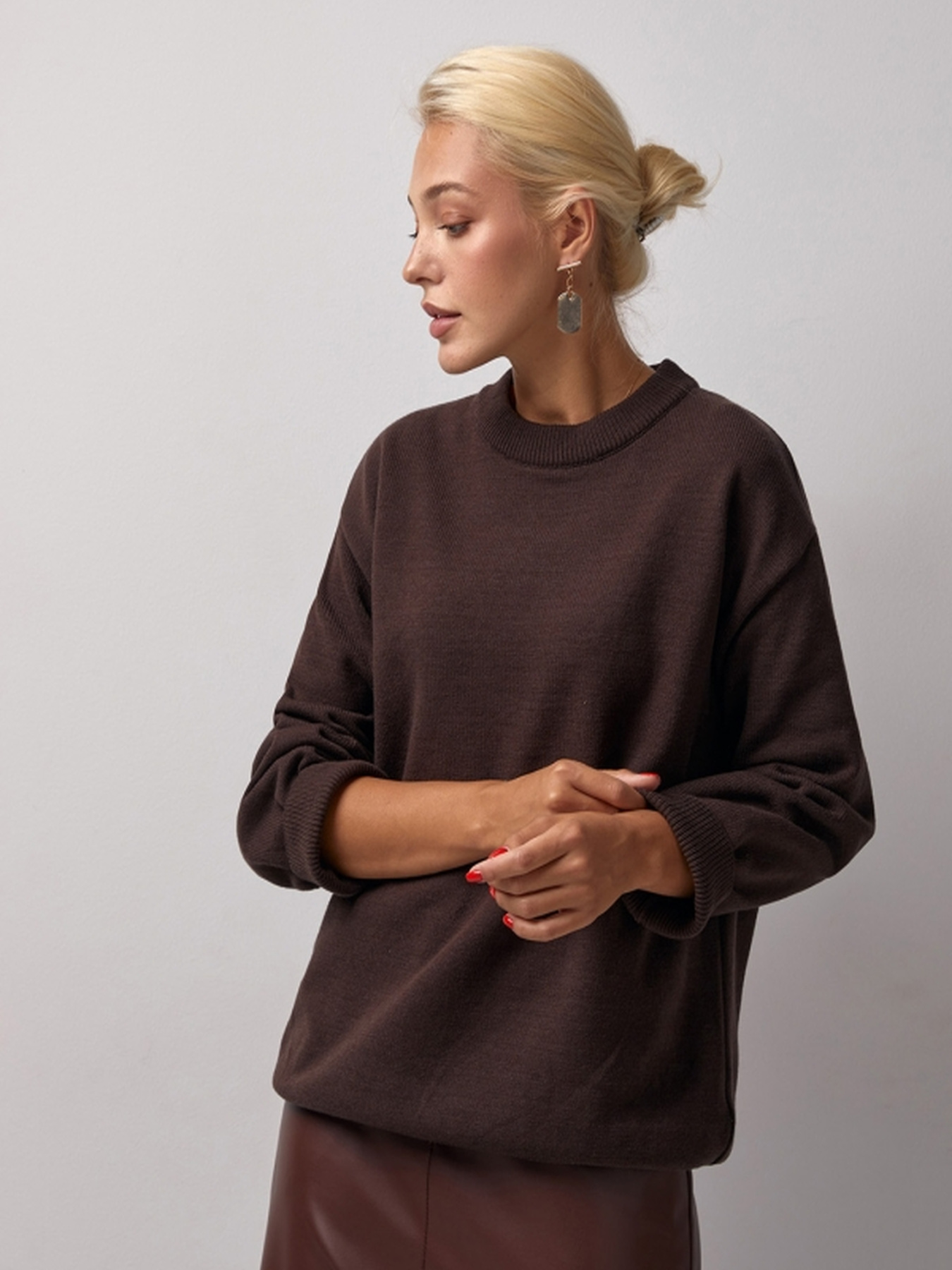 Джемпер TrikoBakh модель 2798-chornij-shokolad Джемпер TrikoBakh модель 2798-chornij-shokolad Фото