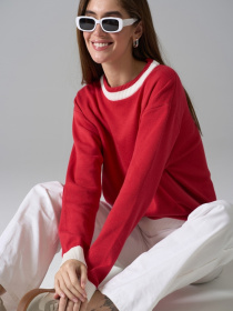 Джемпер TrikoBakh модель 2763-chervonij-z-blim Фото