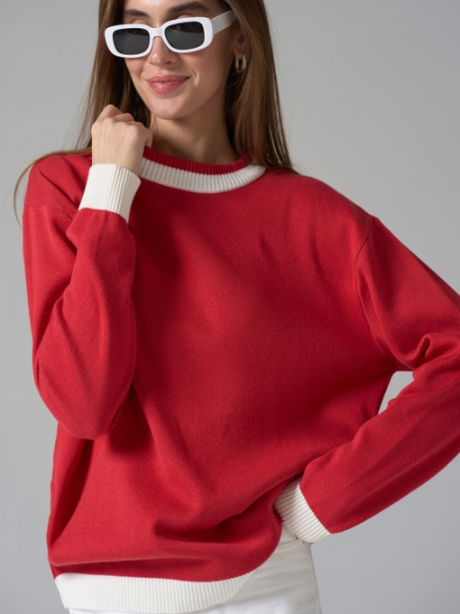 Джемпер TrikoBakh модель 2763-chervonij-z-blim Фото