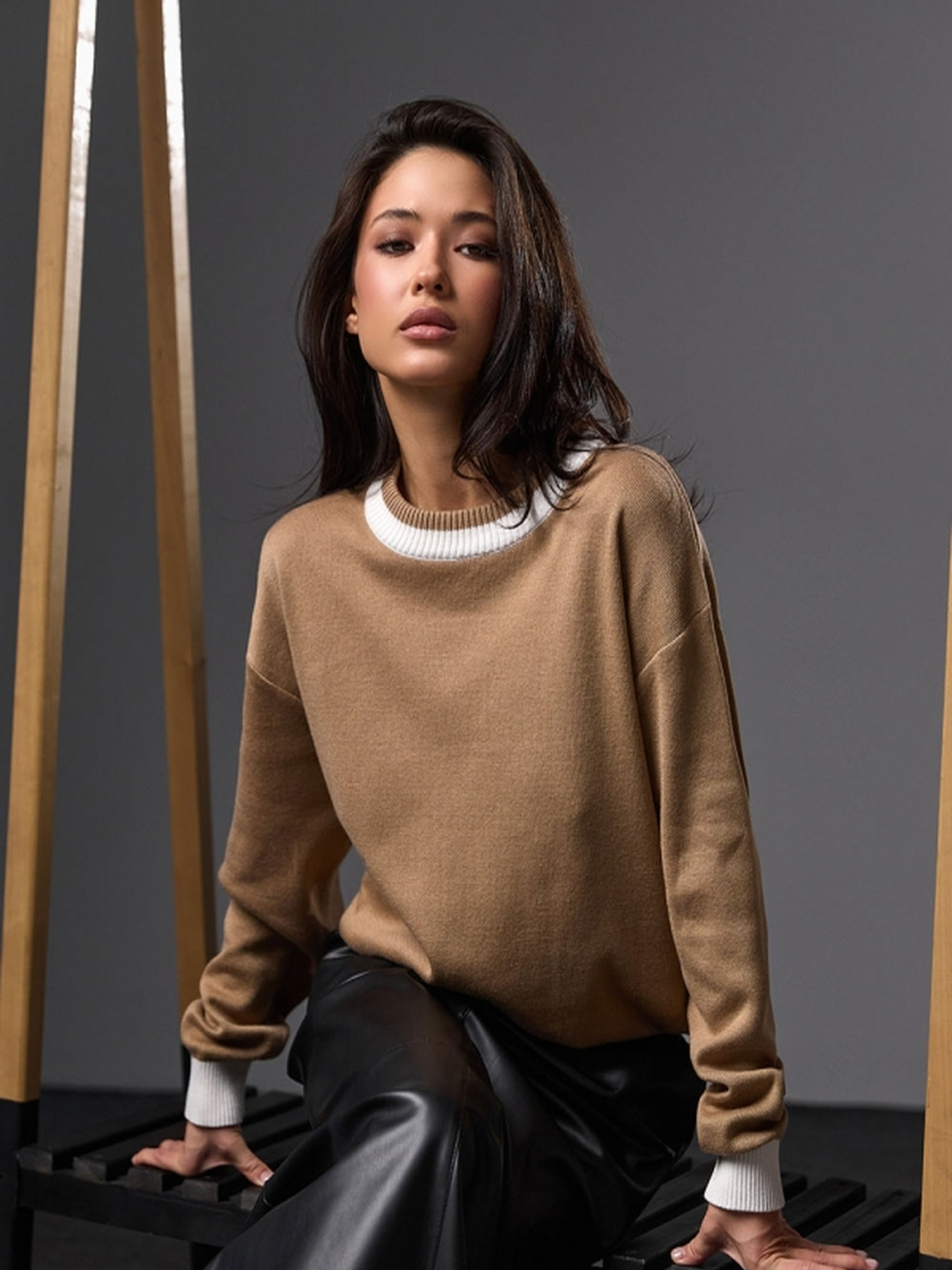 Джемпер TrikoBakh модель 2763-bezhevij-z-blim Фото