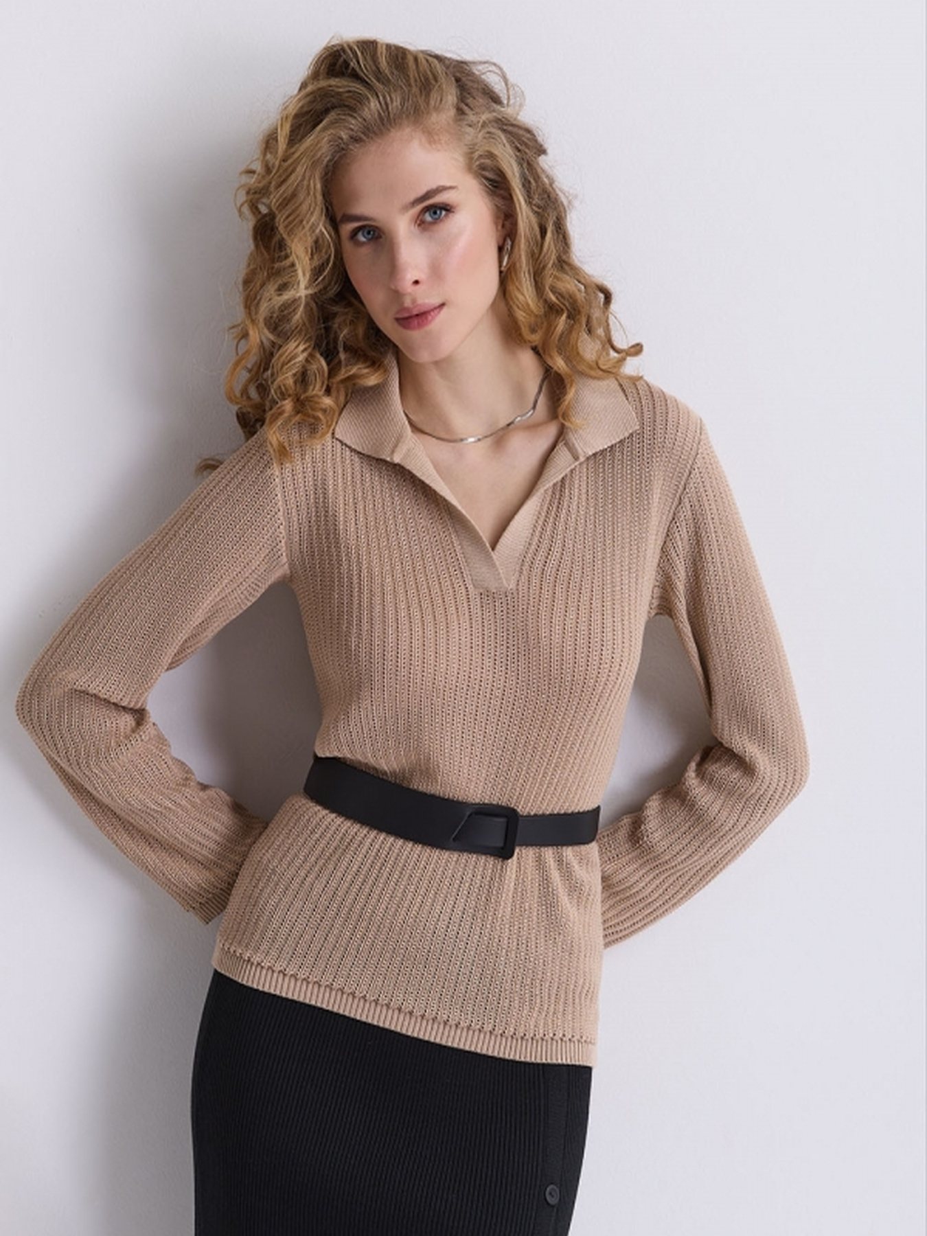 Джемпер TrikoBakh модель 2717-rozhevij-bezh Фото