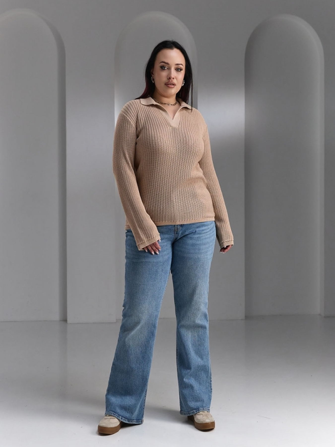 Джемпер TrikoBakh модель 2717-rozhevij-bezh Фото