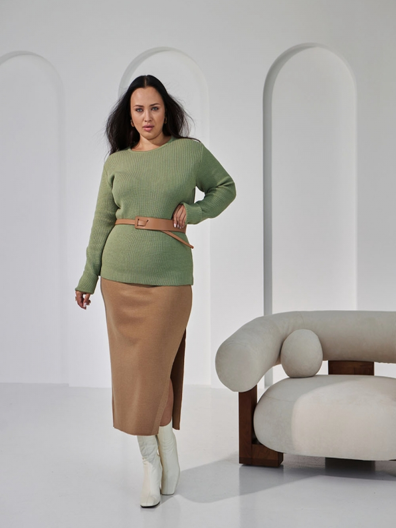 Джемпер TrikoBakh модель 2433-olivka Джемпер TrikoBakh модель 2433-olivka Фото