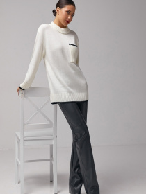 Свитер TrikoBakh модель 2795-molochnij-z-chornim Фото