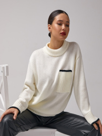 Свитер TrikoBakh модель 2795-molochnij-z-chornim Фото