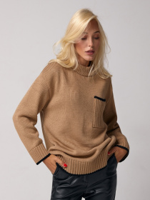 Светр TrikoBakh модель 2795-psochnij-z-chornim Фото