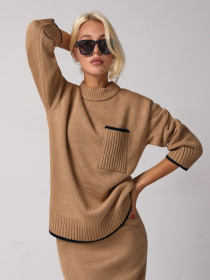 Свитер TrikoBakh модель 2795-psochnij-z-chornim Фото