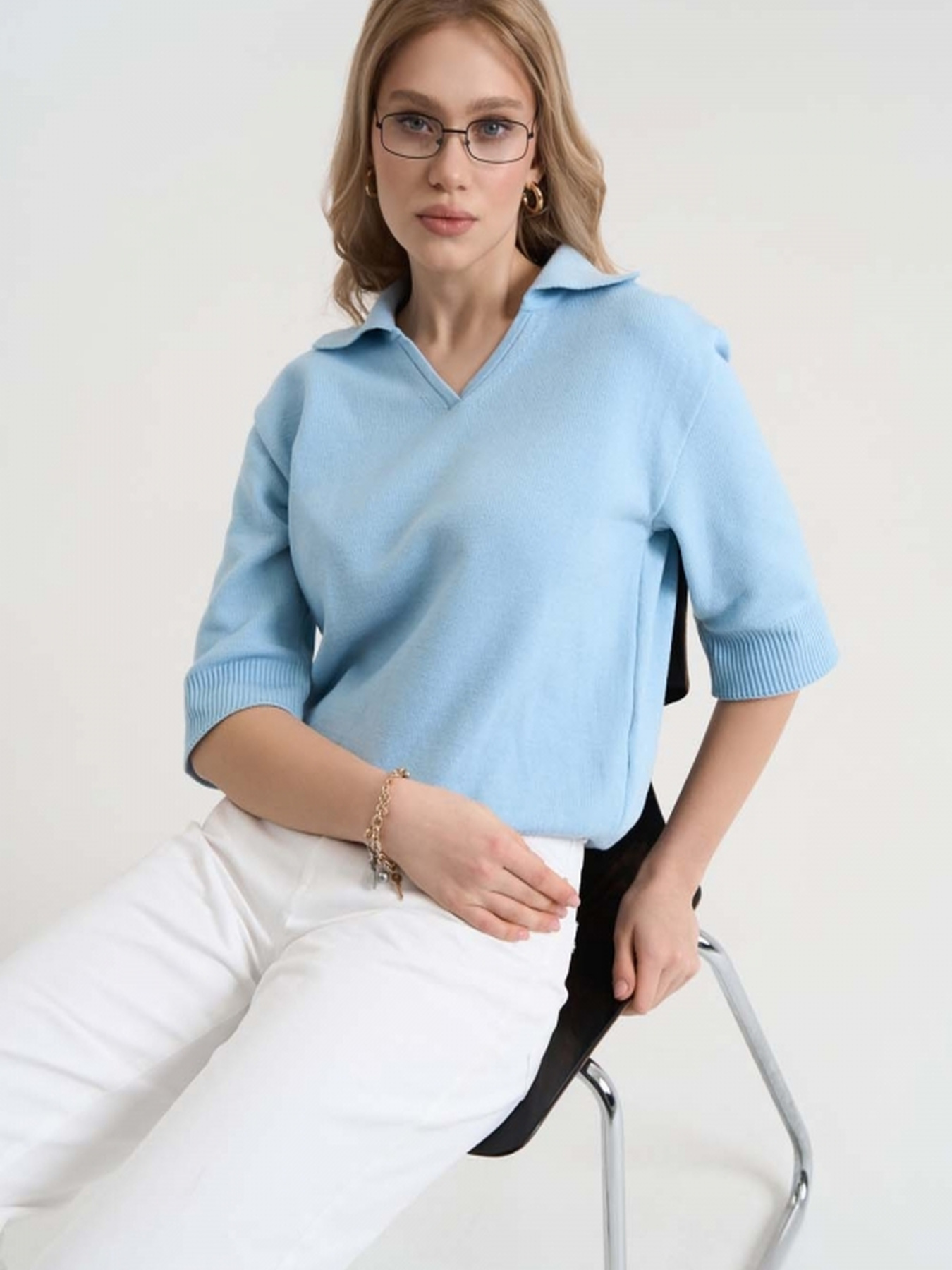 Джемпер TrikoBakh модель 2825-nebesnij Джемпер TrikoBakh модель 2825-nebesnij Фото