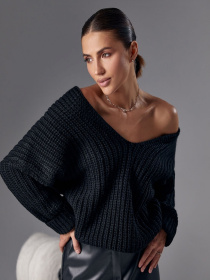 Джемпер TrikoBakh модель 1619-chornij Джемпер TrikoBakh модель 1619-chornij Фото