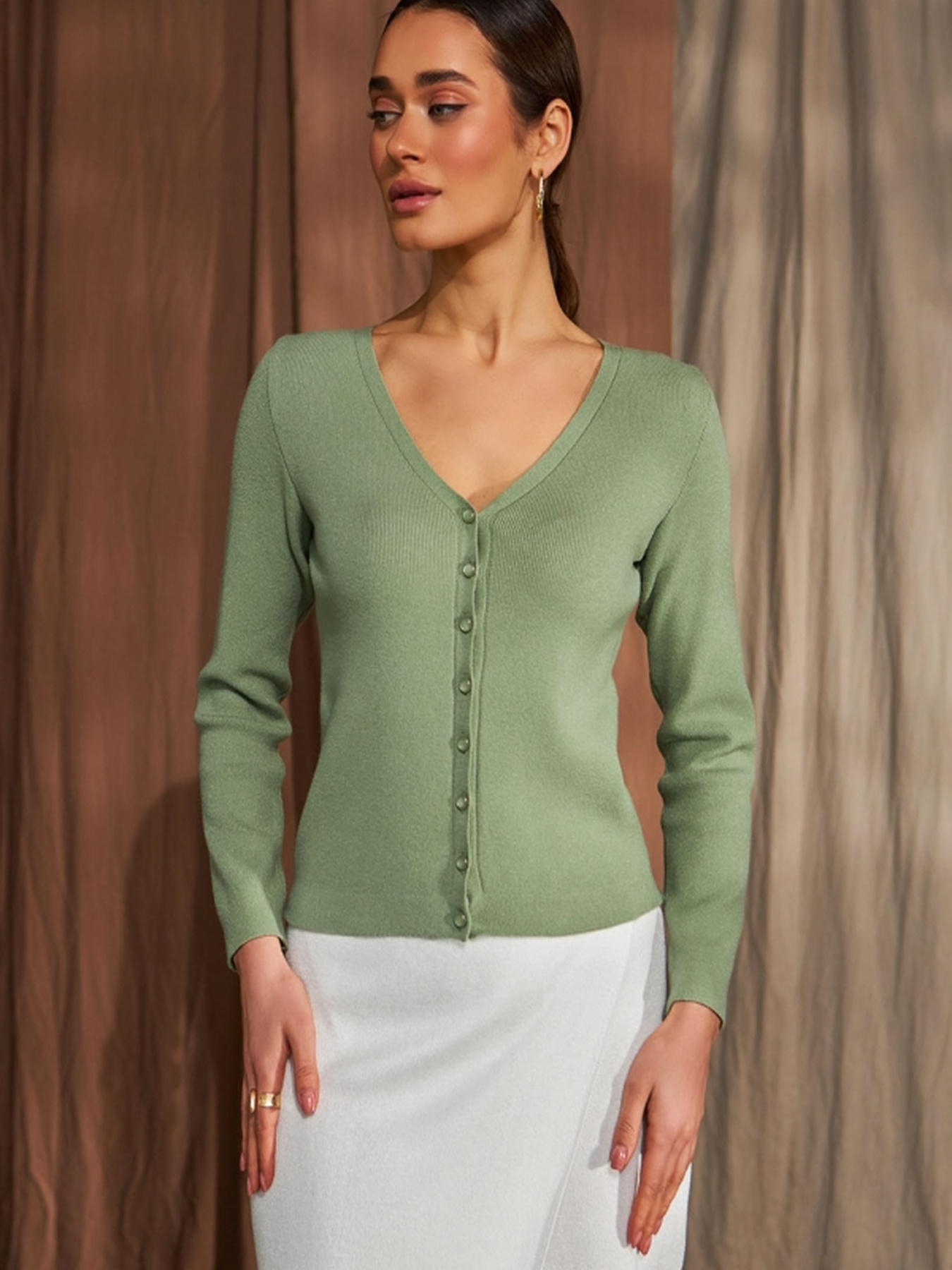 Кардиган TrikoBakh модель 2463-oliva Фото