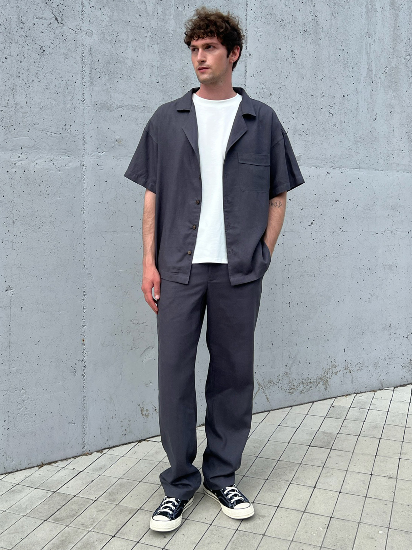 Повсякденні штани IJ модель pantsi-linen-grafit Фото