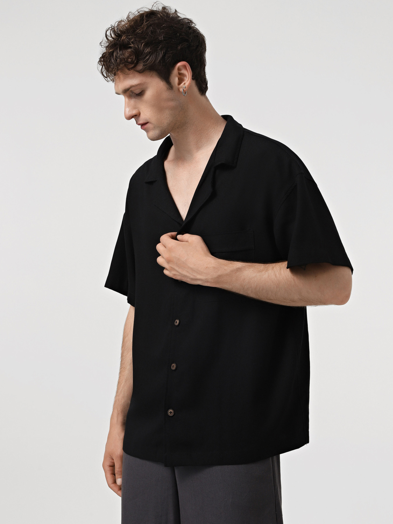 Сорочка повсякденна IJ модель ij-sorochkaKR-linen-black-man Фото