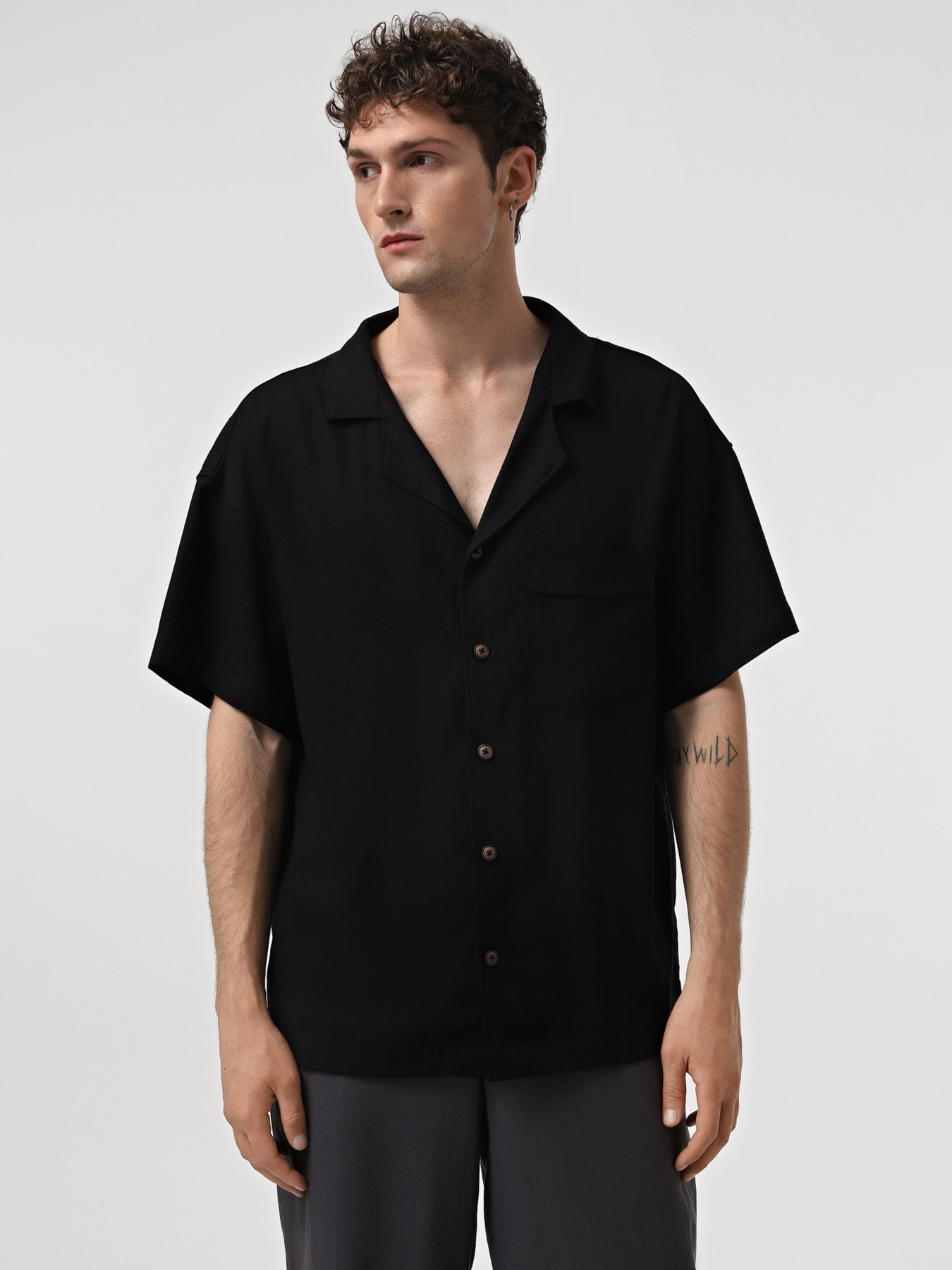 Сорочка повсякденна IJ модель ij-sorochkaKR-linen-black-man Фото