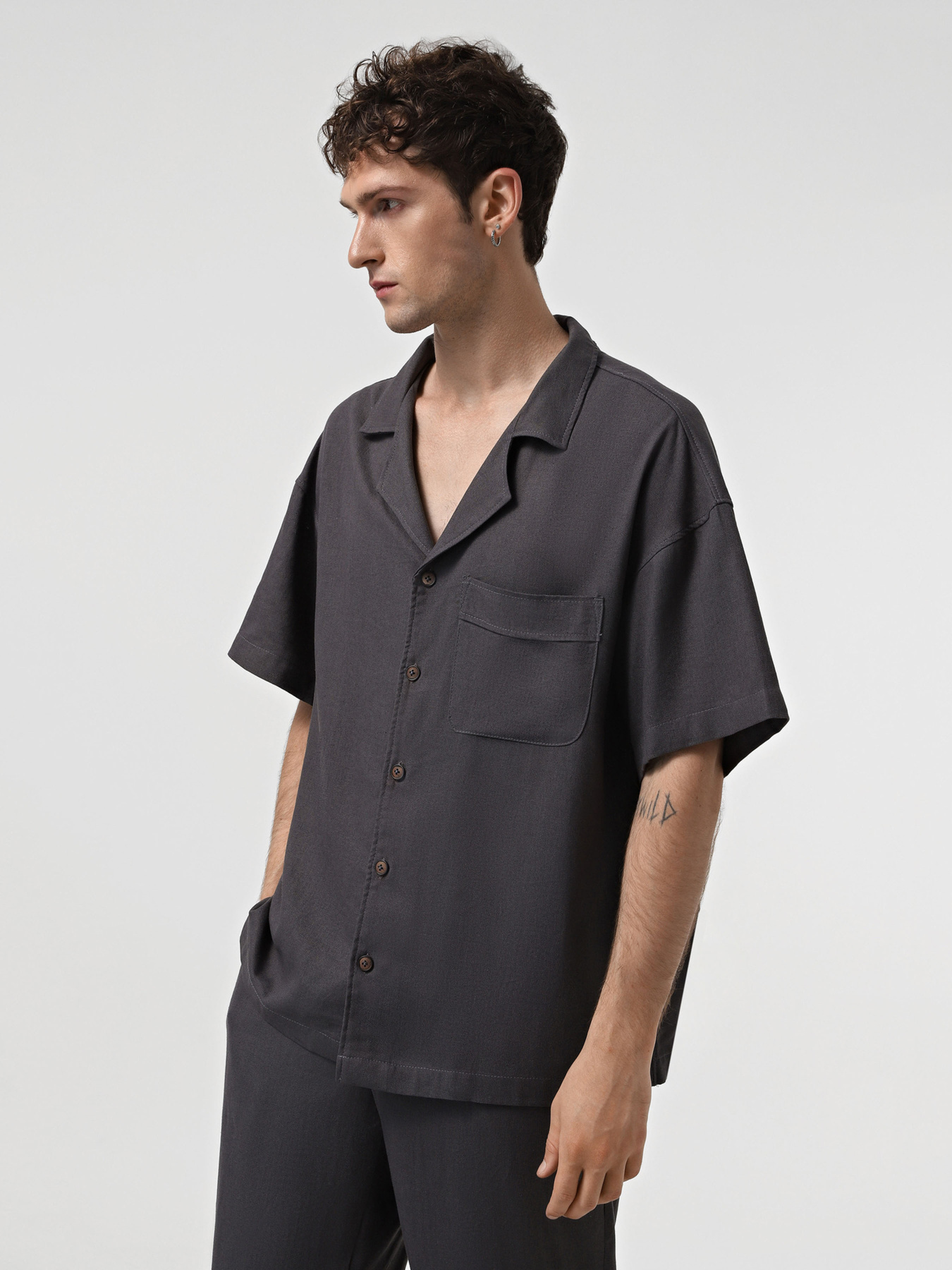 Сорочка повсякденна IJ модель ij-sorochkaKR-linen-grafit-man Фото