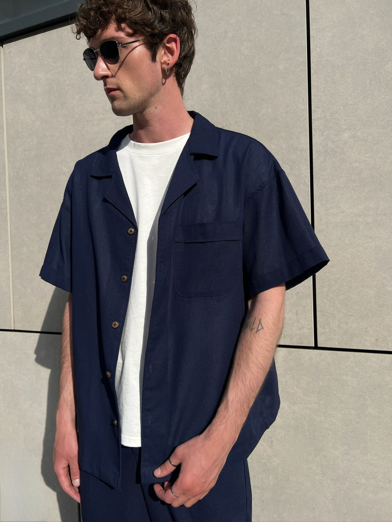 Рубашка IJ модель ij-sorochkaKR-linen-navi-man Фото