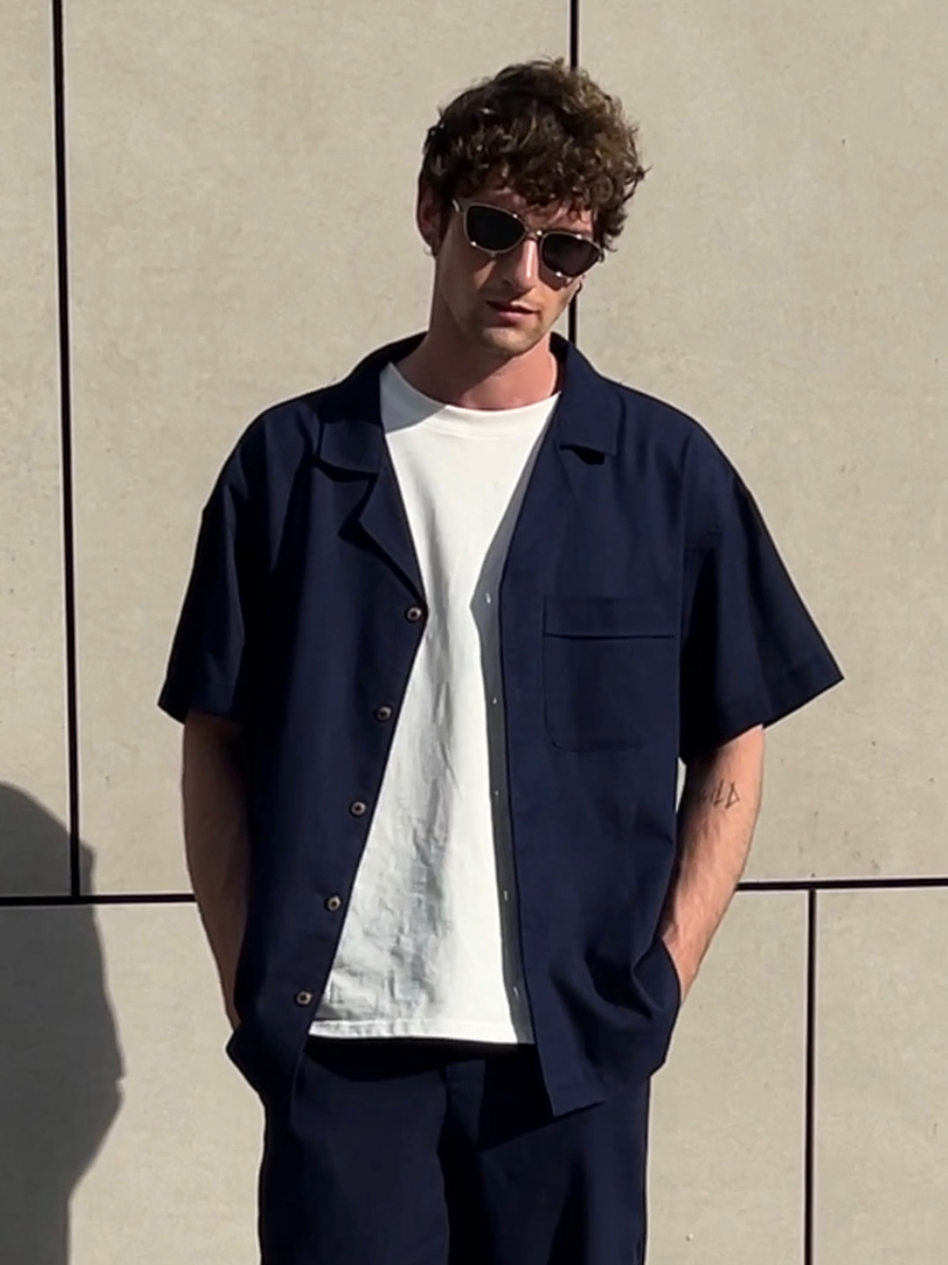 Рубашка повседневная IJ модель ij-sorochkaKR-linen-navi-man Фото