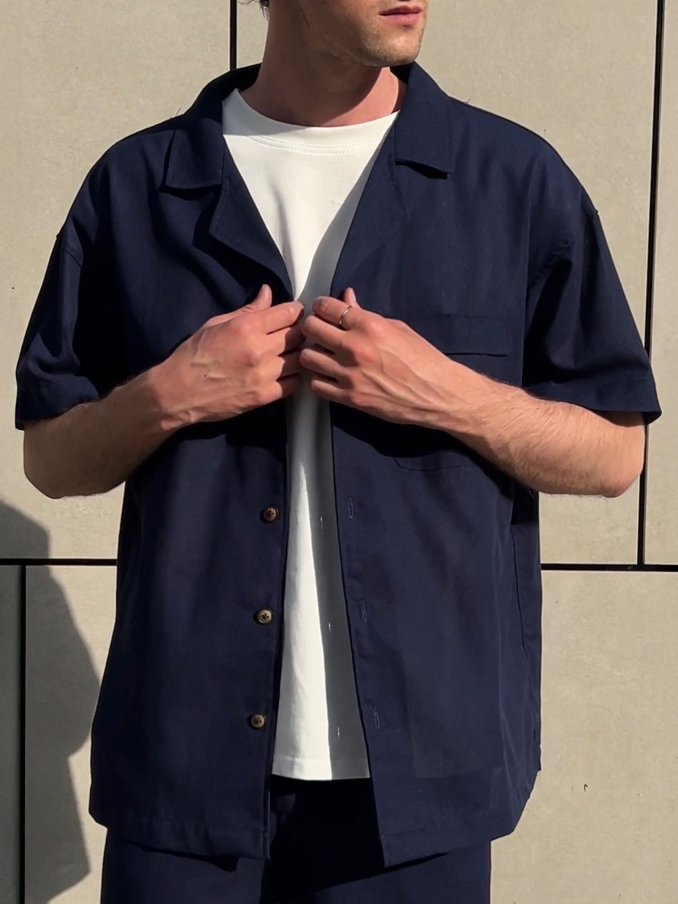 Рубашка повседневная IJ модель ij-sorochkaKR-linen-navi-man Фото