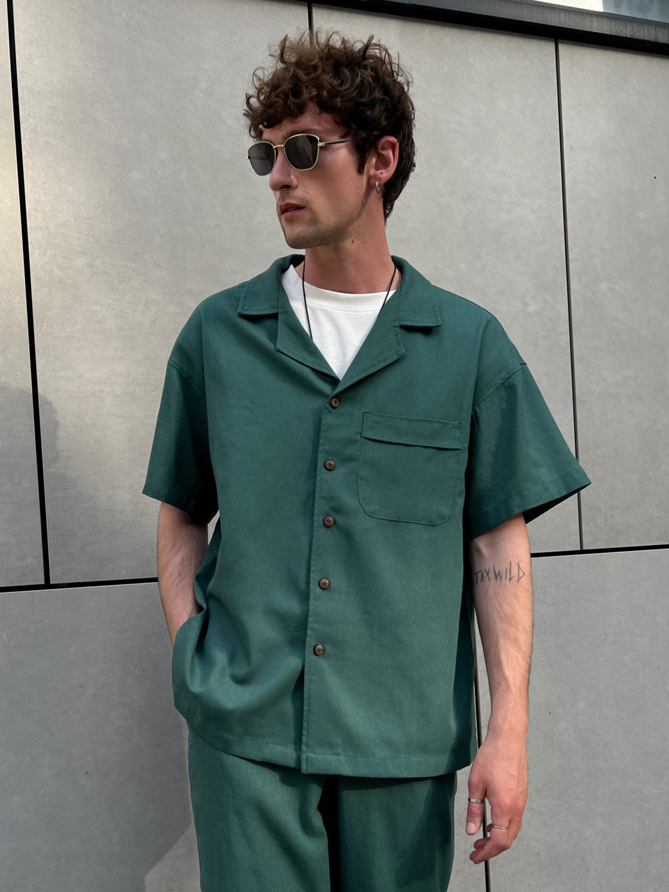 Рубашка IJ модель ij-sorochkaKR-linen-emerald-man Фото