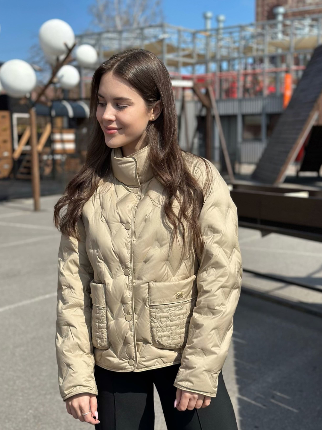 Демисезонная куртка VIVA WEAR модель 065-beige Фото