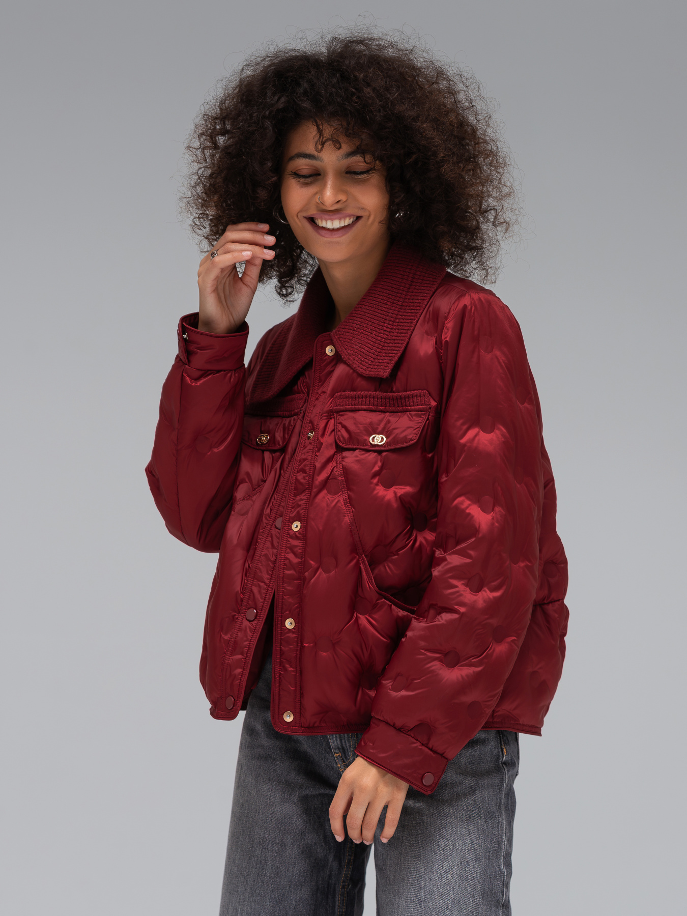 Демісезонна куртка VIVA WEAR модель 181-bordo Фото