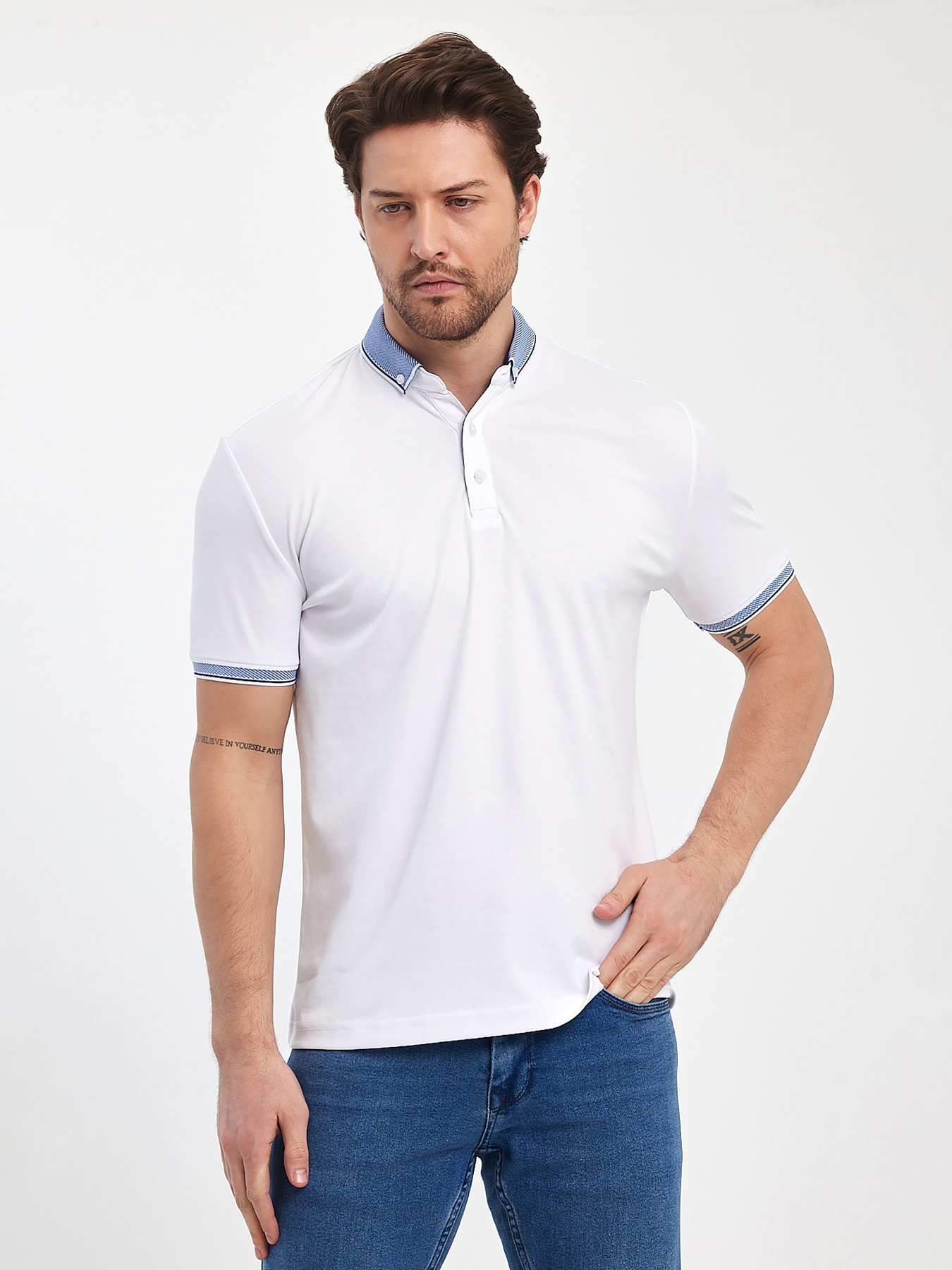 Поло Trend Collection модель TC12485WhiteFTBLK Фото