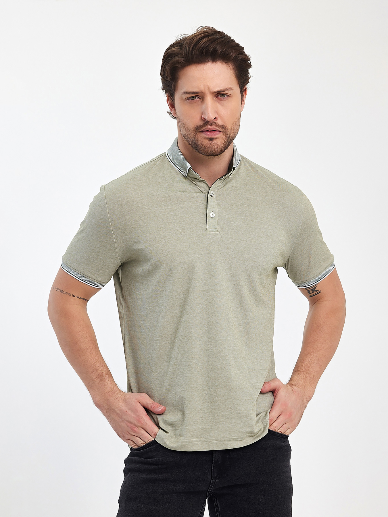 Поло Trend Collection модель TC12469OliveFTBLK Поло Trend Collection модель TC12469OliveFTBLK Фото