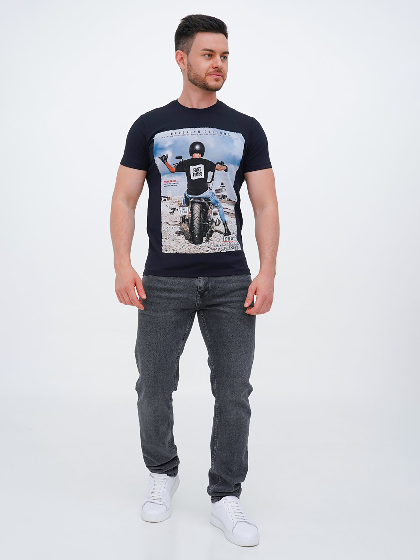 Футболка Trend Collection модель TC12187DarkBlueFTBLK Фото