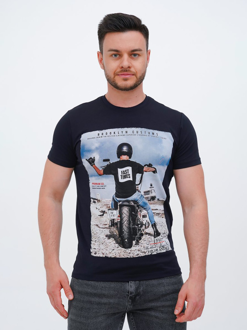 Футболка Trend Collection модель TC12187DarkBlueFTBLK Фото