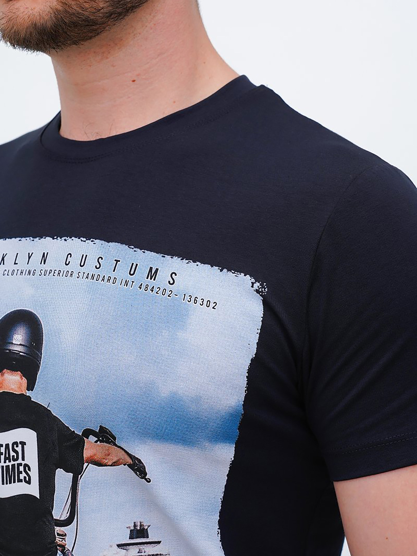 Футболка Trend Collection модель TC12187DarkBlueFTBLK Футболка Trend Collection модель TC12187DarkBlueFTBLK Фото