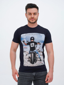 Футболка Trend Collection модель TC12187DarkBlueFTBLK Футболка Trend Collection модель TC12187DarkBlueFTBLK Фото