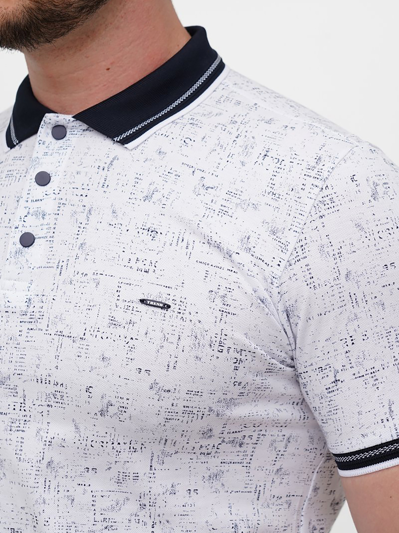 Поло Trend Collection модель TC12129WhiteFTBLK Фото