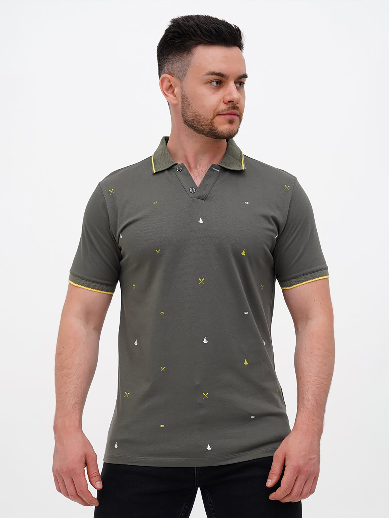 Поло Trend Collection модель TC11250KhakiFTBLK Поло Trend Collection модель TC11250KhakiFTBLK Фото