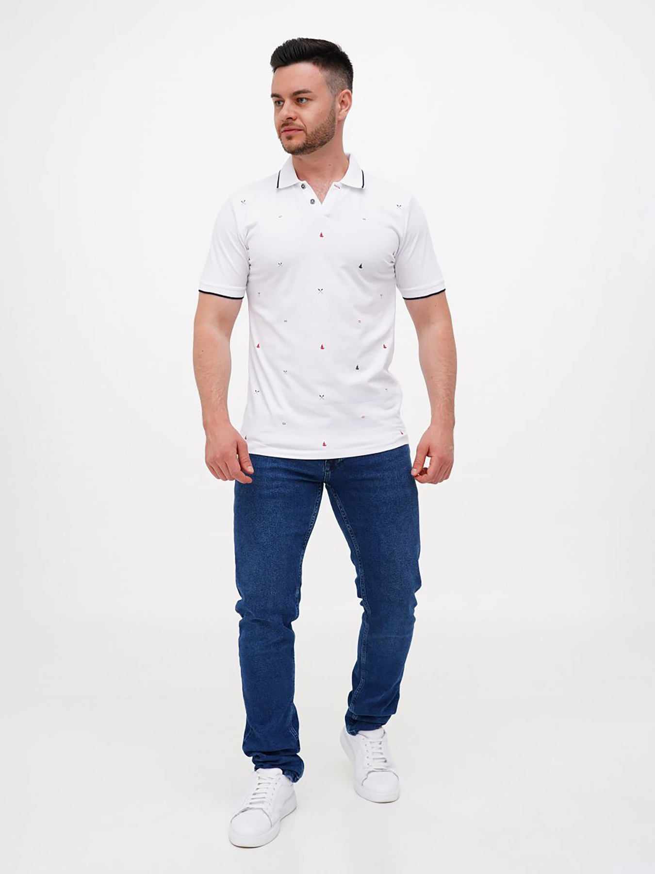 Поло Trend Collection модель TC11247WhiteFTBLK Поло Trend Collection модель TC11247WhiteFTBLK Фото