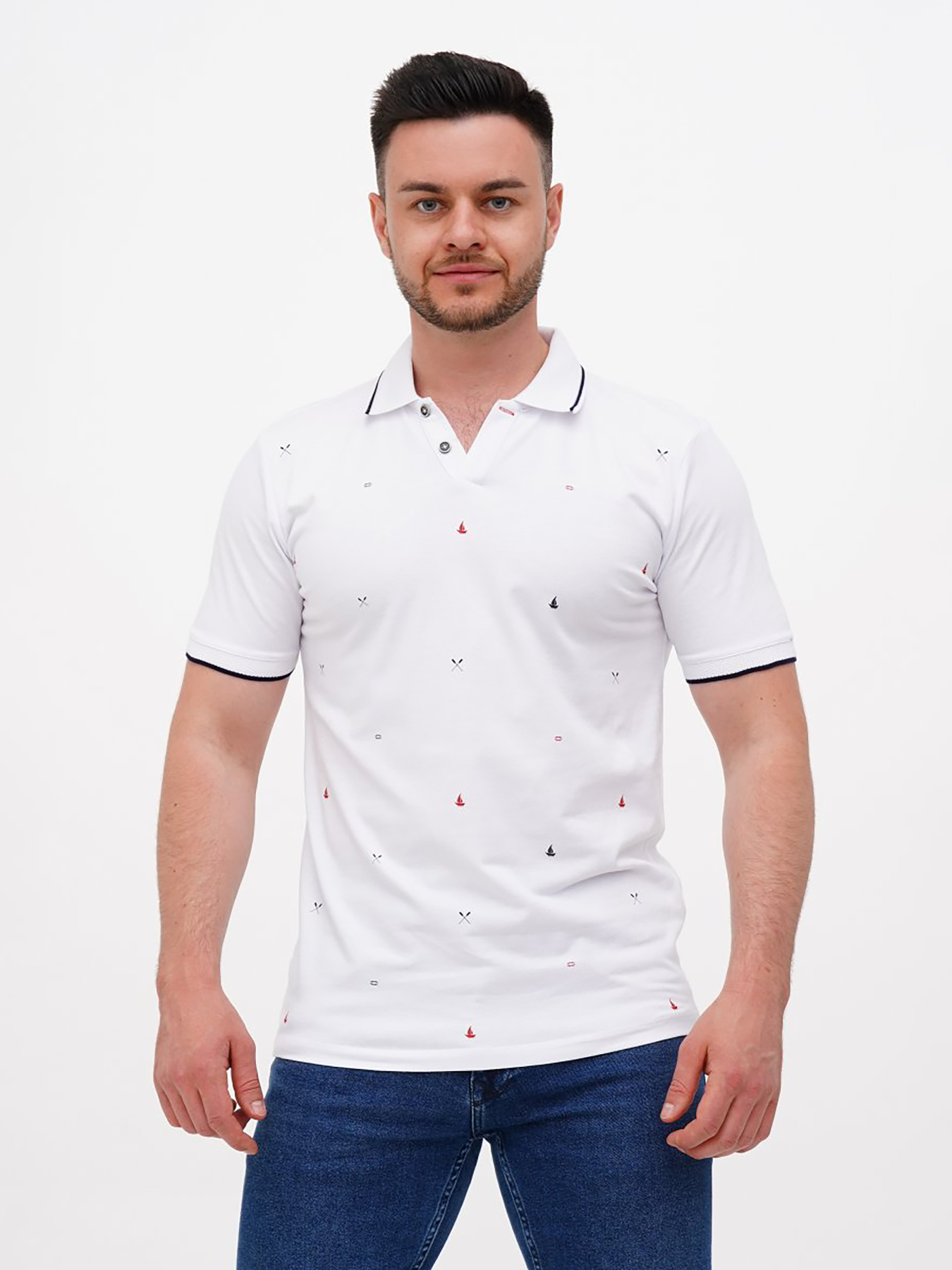 Поло Trend Collection модель TC11247WhiteFTBLK Поло Trend Collection модель TC11247WhiteFTBLK Фото