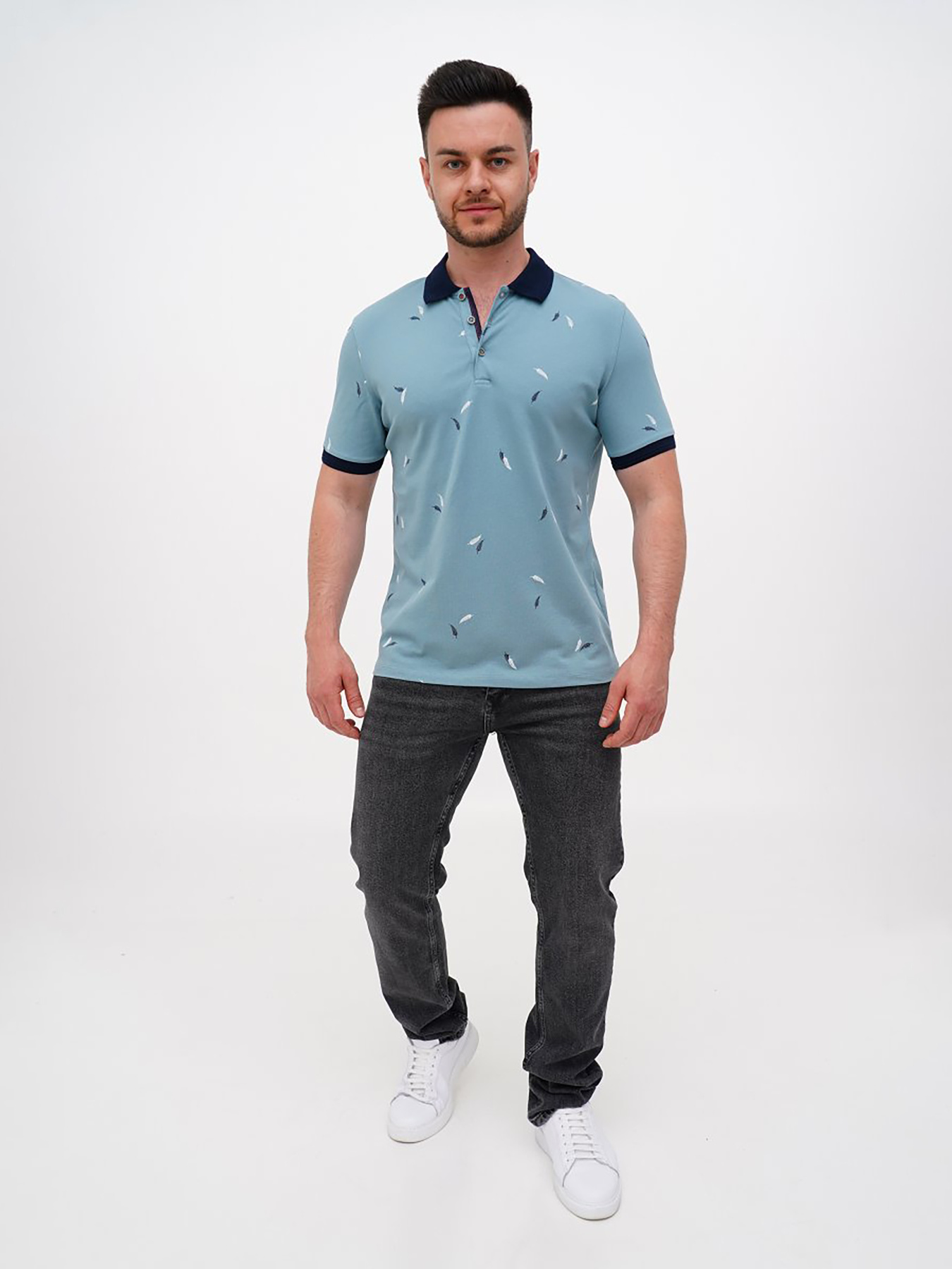 Поло Trend Collection модель TC11223TurquoiseFTBLK Фото