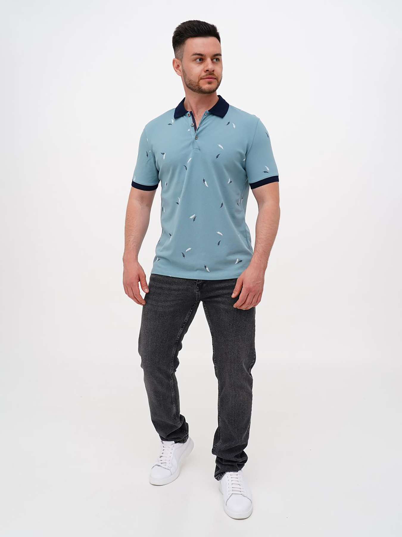 Поло Trend Collection модель TC11223TurquoiseFTBLK Фото