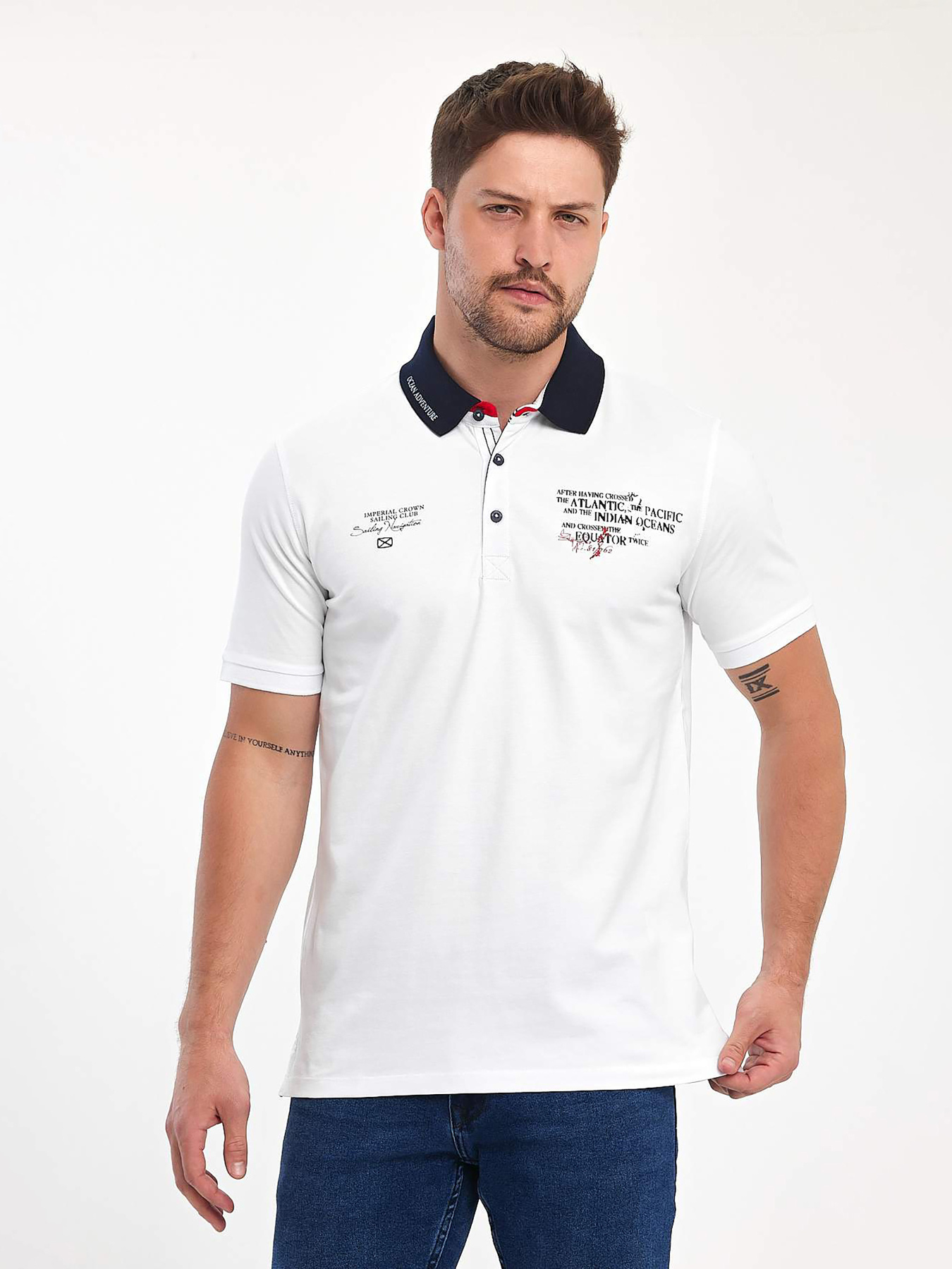 Поло Trend Collection модель TC11123WhiteFTBLK Фото