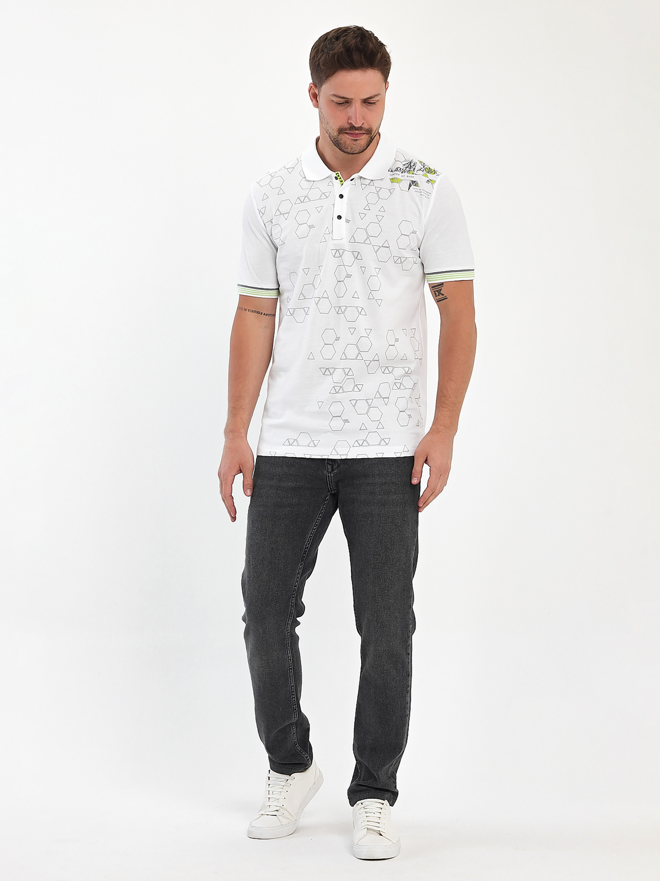 Поло Trend Collection модель TC11104WhiteFTBLK Поло Trend Collection модель TC11104WhiteFTBLK Фото