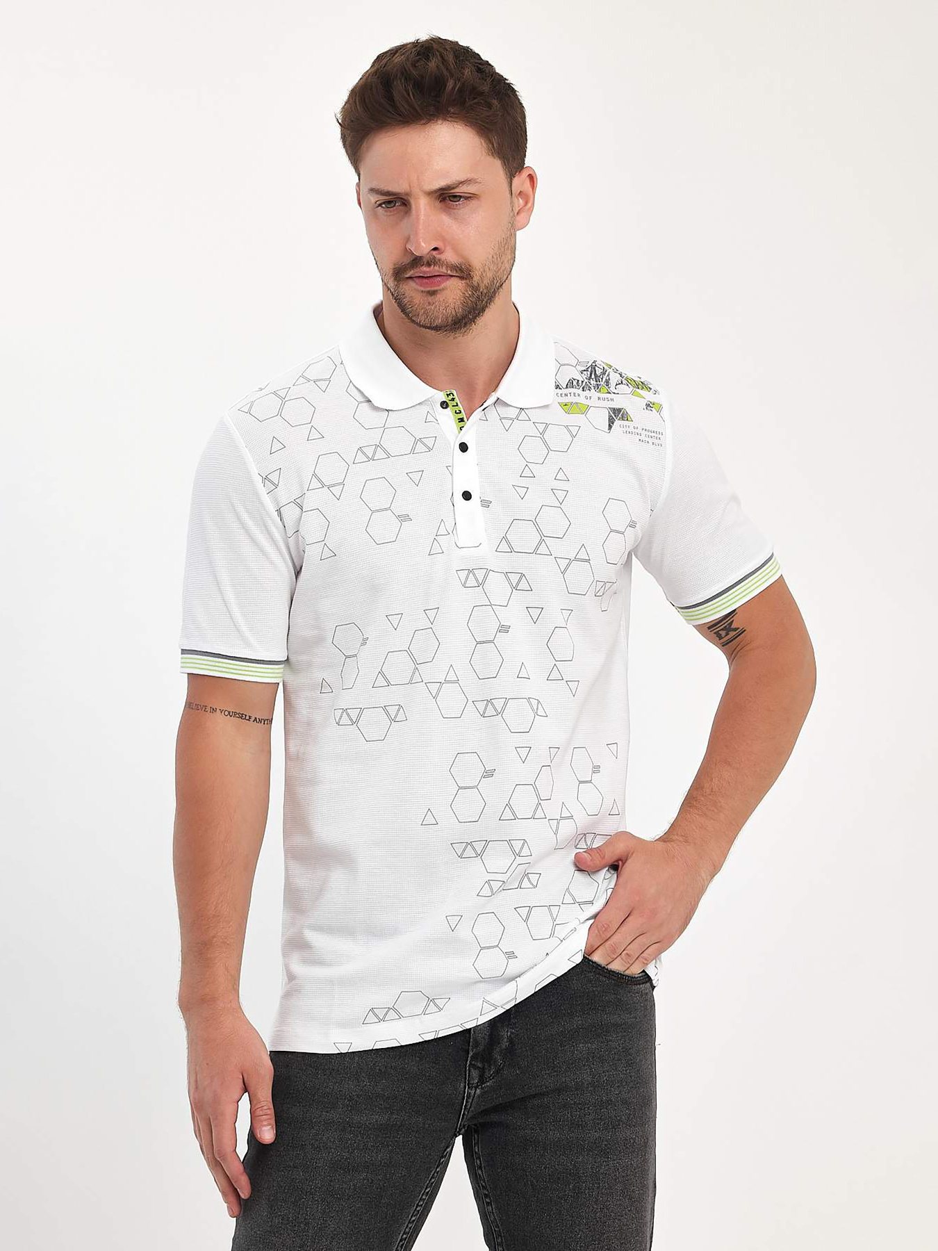 Поло Trend Collection модель TC11104WhiteFTBLK Поло Trend Collection модель TC11104WhiteFTBLK Фото