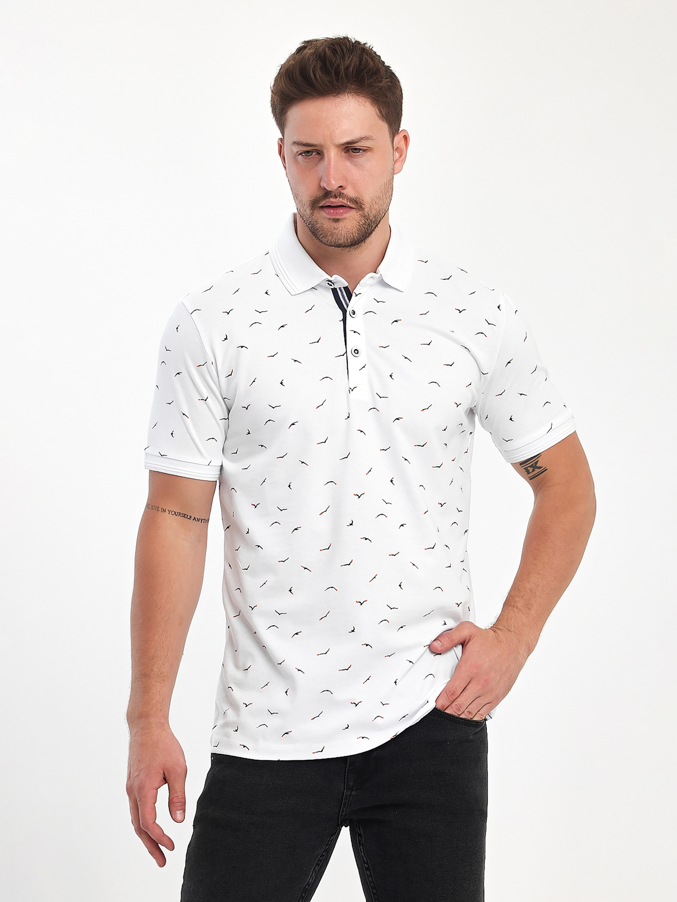 Поло Trend Collection модель TC11078WhiteFTBLK Фото